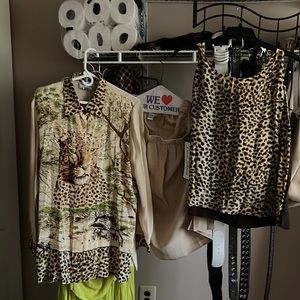 Diane Gilman xl female hundred percent silk which sequence skirts at three piece